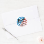 Sticker Rond Merci de Popcorn US Flag Military (Enveloppe)