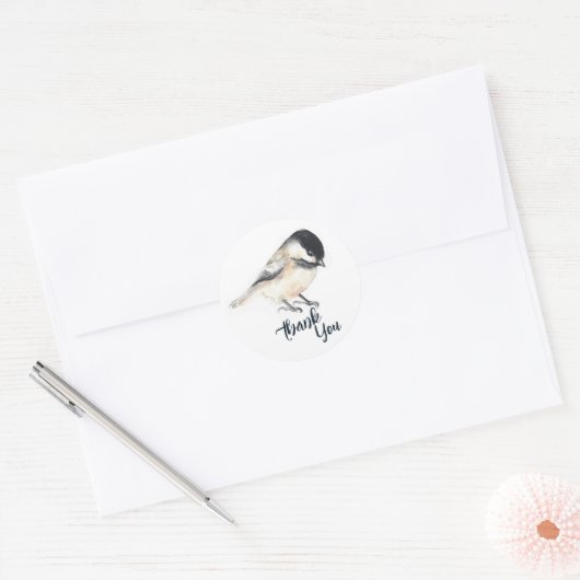 Sticker Rond Merci de poulet (Enveloppe)