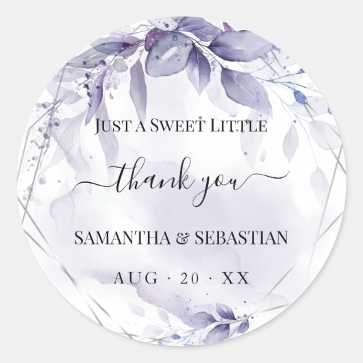 Sticker Rond Merci de prune floral roux (Devant)