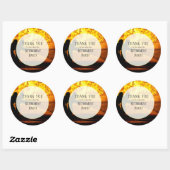 Sticker Rond Merci de retraite des pompiers flammes (Feuille)