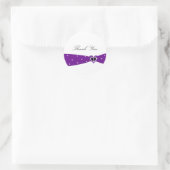 Sticker Rond Merci de ruban violet (Sac)