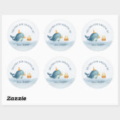 Sticker Rond Merci de Sailing By | Anniversaire des baleines na (Feuille)