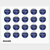 Sticker Rond Merci de script Anniversaire Parties scintillant d (Feuille)