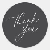 Sticker Rond Merci de script de calligraphie noire simple Ash (Devant)