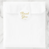 Sticker Rond Merci de script manuscrit Faux Gold moderne (Sac)