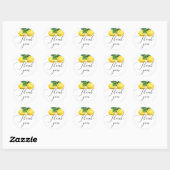 Sticker Rond Merci de script Mariage citron | Citrus rustique (Feuille)