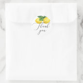 Sticker Rond Merci de script Mariage citron | Citrus rustique (Sac)