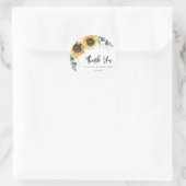 Sticker Rond Merci de script Mariage de tournesol Eucalyptus (Sac)