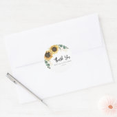 Sticker Rond Merci de script Mariage de tournesol Eucalyptus (Enveloppe)