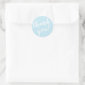 Sticker Rond Merci de script moderne Bleu simple (Sac)