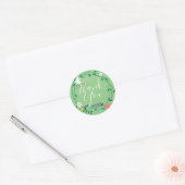 Sticker Rond Merci de script moderne Floral Garland (Enveloppe)