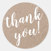 Sticker Rond Merci de script moderne Simple Artiste Rustique (Devant)