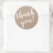 Sticker Rond Merci de script moderne Simple Artiste Rustique (Sac)