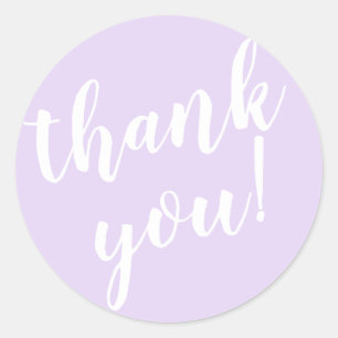 Sticker Rond Merci de script moderne Simple Blush Purple