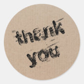 Sticker Rond Merci de script moderne simple Carton classique R (Devant)