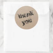 Sticker Rond Merci de script moderne simple Carton classique R (Sac)