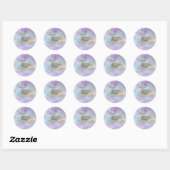 Sticker Rond Merci de script or aquarelle abstrait (Feuille)
