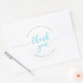 Sticker Rond Merci de script Pastel Blue Relax (Enveloppe)