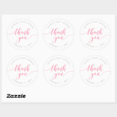 Sticker Rond Merci de script Pastel Pink Relax (Feuille)