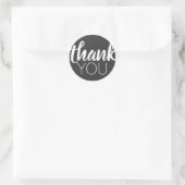Sticker Rond Merci de script simple moderne noir (Sac)