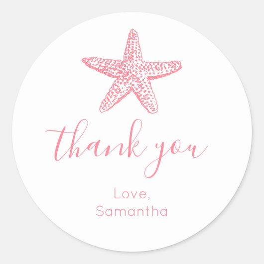 Sticker Rond Merci de sébaste rose (Devant)