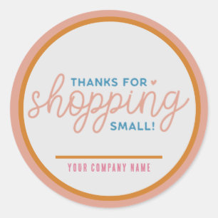 Sticker Rond Merci de Shopping Small Custom Business