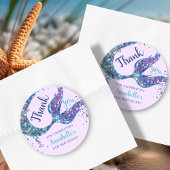 Sticker Rond Merci de sirène pourpre Favoriser