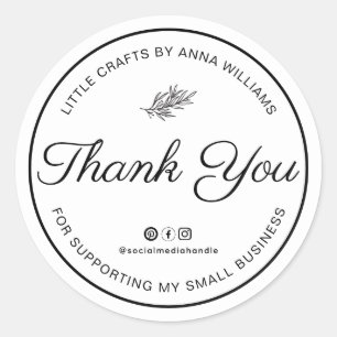 Sticker Rond Merci de soutenir ma petite entreprise