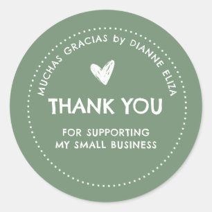 Sticker Rond Merci de Soutenir Ma Petite Entreprise