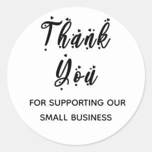 Sticker Rond Merci de soutenir ma petite entreprise Classique