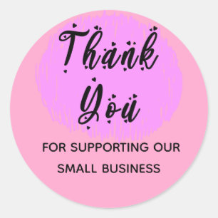 Sticker Rond Merci de soutenir ma petite entreprise Classique