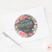 Sticker Rond Merci de tableau de bord rose blanc (Enveloppe)