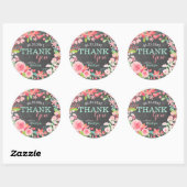 Sticker Rond Merci de tableau de bord rose blanc (Feuille)