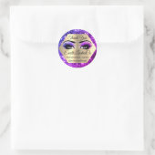 Sticker Rond Merci de trait maquillage artiste or oeil rose Vio (Sac)