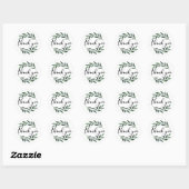 Sticker Rond Merci de  vert mariage (Feuille)