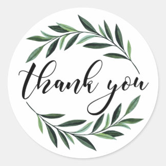 Sticker Rond Merci de  vert mariage