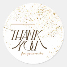 Merci de votre commande - Élégant paillettes dorée