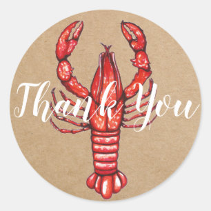 Sticker Rond Merci d'écrevisses de la Louisiane Cajun