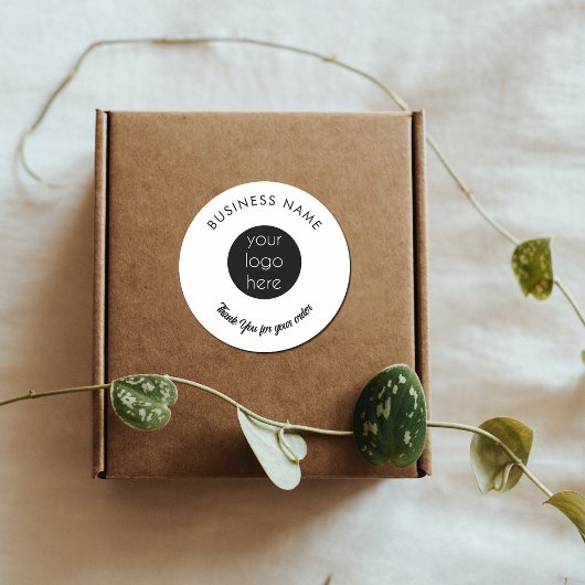 Sticker Rond Merci d'emballage du logo de l'entreprise