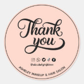 Sticker Rond Merci d'entreprise avec poignée sociale (Devant)