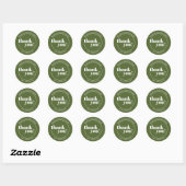 Sticker Rond Merci d'entreprise Olive Green Bold (Feuille)
