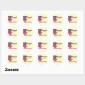 Sticker Rond Merci des bottes roses de cowgirl (Feuille)