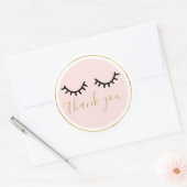 Sticker Rond Merci des cils noirs (Enveloppe)