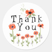 Sticker Rond Merci des Poppies orange (Devant)