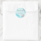 Sticker Rond Merci des tortues marines argentées (Sac)