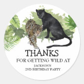 Sticker Rond Merci d'être devenu sauvage Anniversaire Leopard P (Devant)