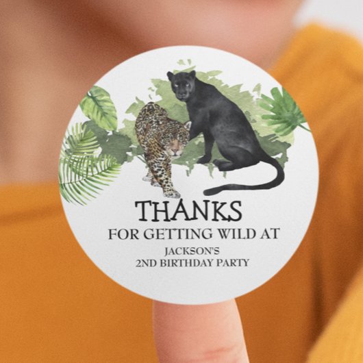 Sticker Rond Merci d'être devenu sauvage Anniversaire Leopard P