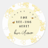 Sticker Rond Merci d'être ici bumble bee (Devant)