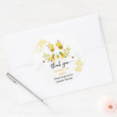 Sticker Rond Merci d'être ici Le genre d'abeille révèle (Enveloppe)