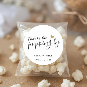 Sticker Rond Merci d'être passé par là Cadeau de pop-corn de ma